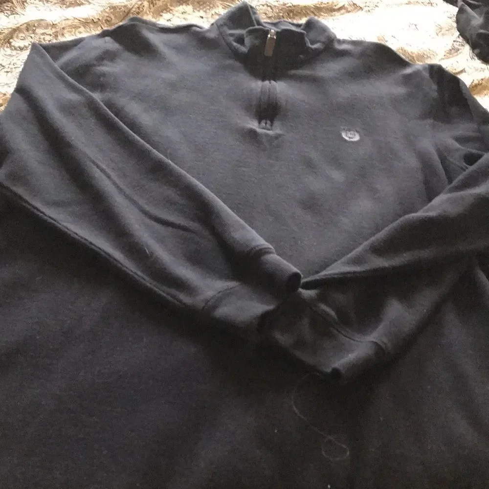 Chaps 1/4 zip hoodie like new ribbed black size XLT
